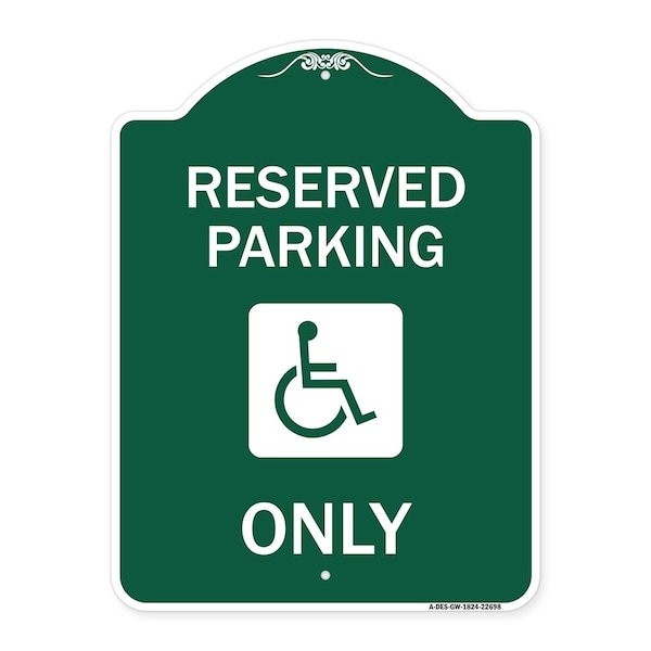 W/ NY Compliance Reserved Parking W/ Access Icon Heavy-Gauge Aluminum Sign, 18" x 24", GW-1824-22698